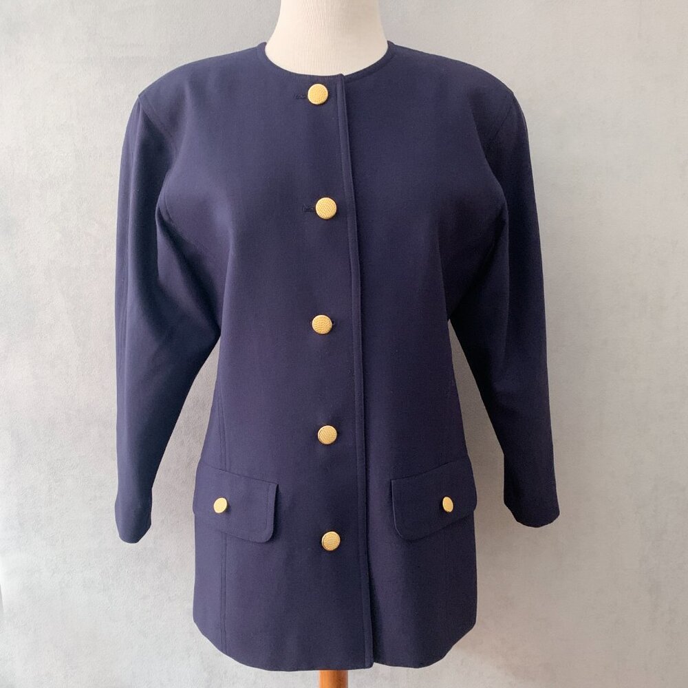 Vintage Navy Blue Wool Jacket